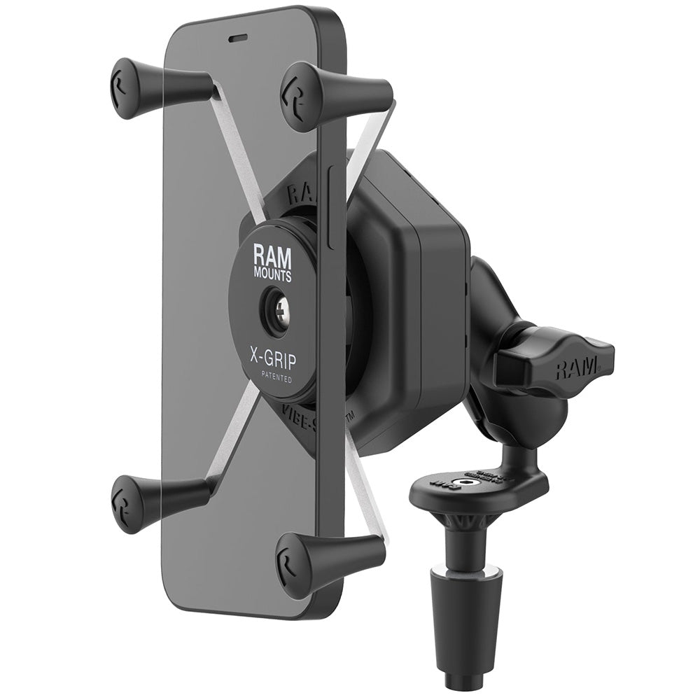 RAM Mount RAM X-Grip Large Phone Mount w/Vibe-Safe Fork Stem Base - Short