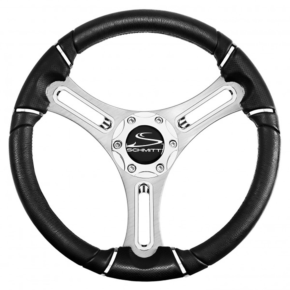 Schmitt Marine Torcello 14" Wheel - 04 Series - Polyurethane Wheel w/Chrome Trim Cap - Brushed Spokes - 3/4" Tapered Shaft