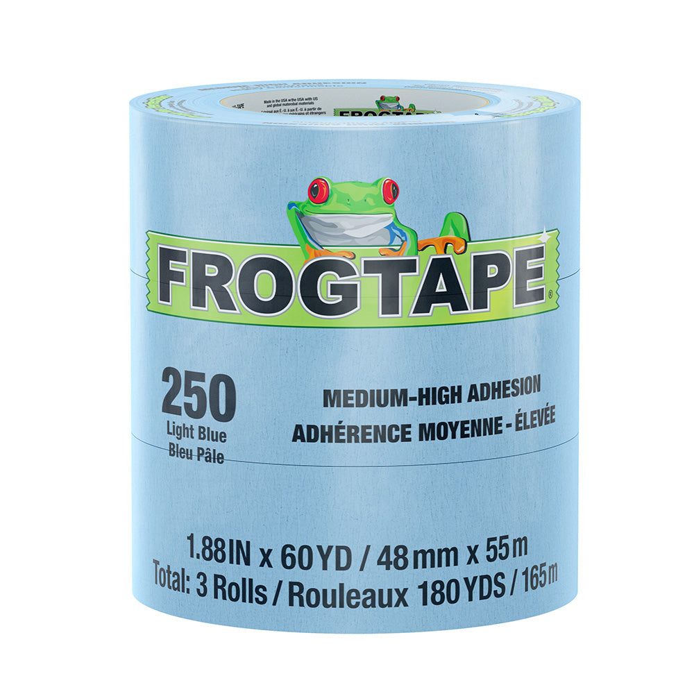 FrogTape CP 250 Medium-High Adhesion Masking Tape - 48MM x 55M x 6-Pack - Light Blue - Rated f/250F