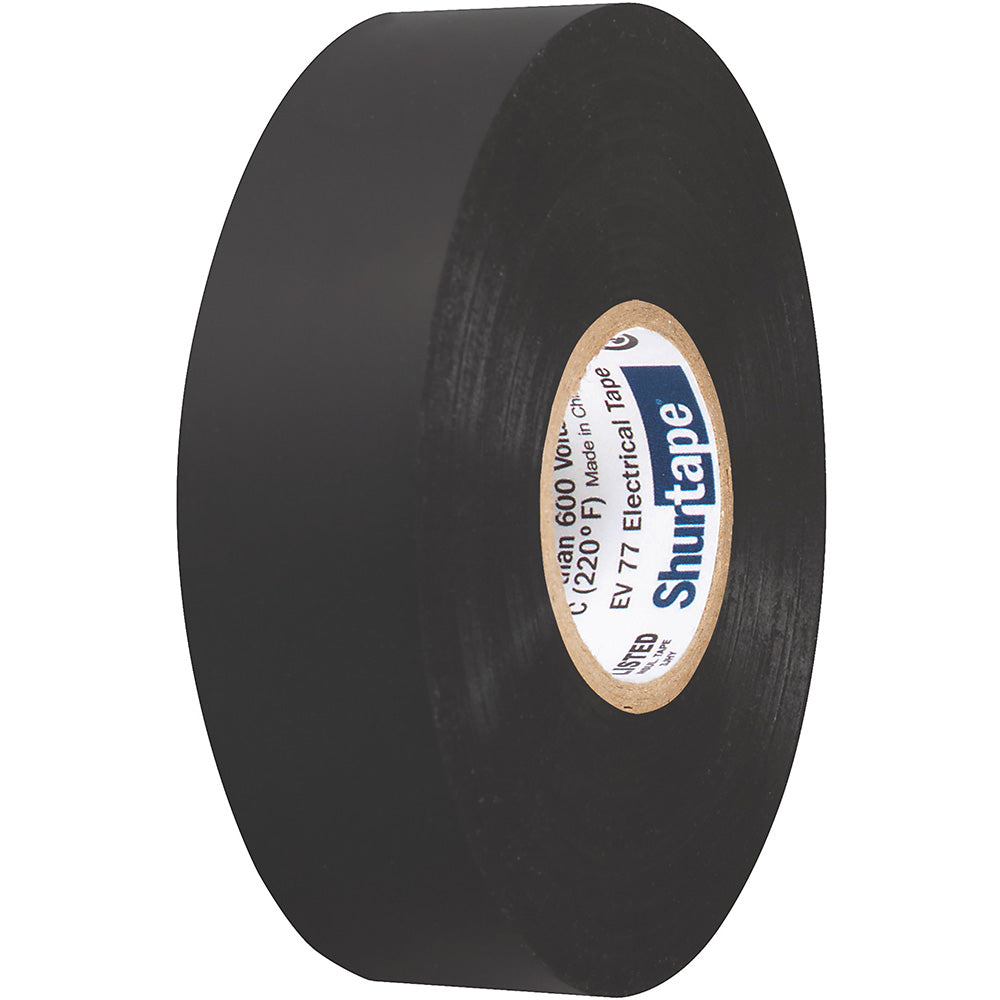 Shurtape EV 077B Professional Grade Black Electrical Tape f/Insulating Splicing - 3/4" x 66' - 10-Pack
