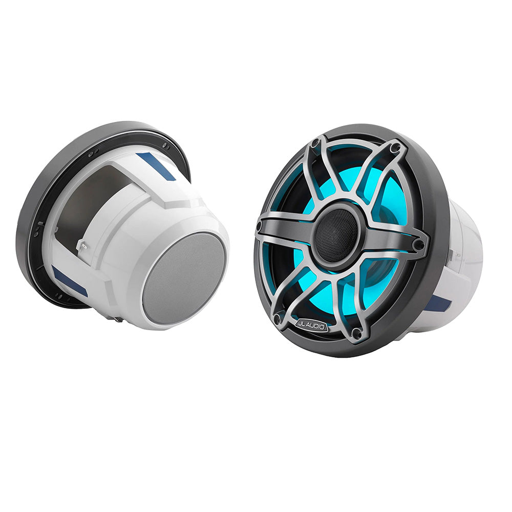 JL Audio M6 Series 8.8" Marine Coaxial Speakers w/Grey Metallic Sport Grille Transflective LED Lighting - M6-880X-S-GmTi-i