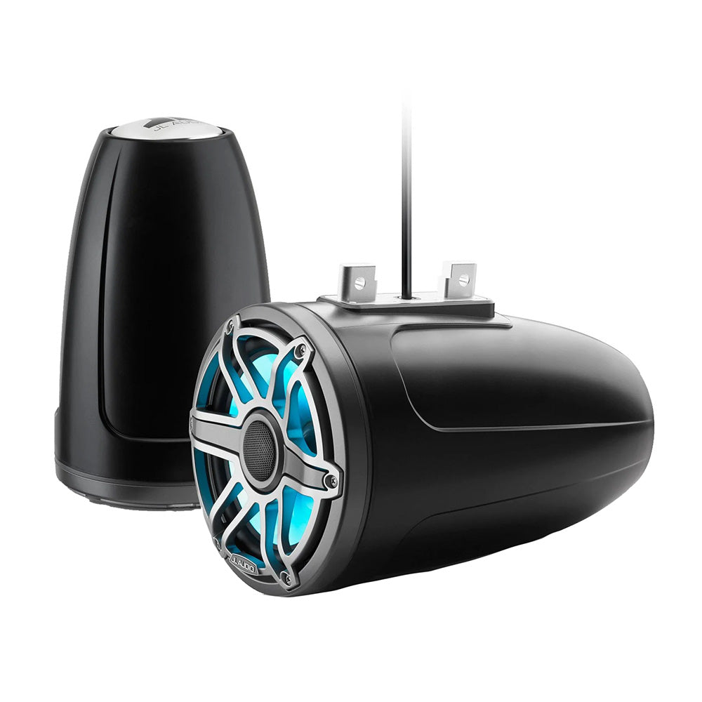 JL Audio M6 Series 7.7" Enclosed Tower Coaxial System w/Titanium Sport Grille Transflective LED Lighting - M6-770ETXv3-Sb-S-GmTi-i