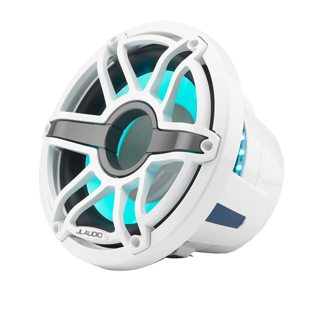 JL Audio M6 10" Marine Infinite-Baffle Subwoofer w/Gloss White Sport Grille Transflective LED Lighting - M6-10IB-S-GwGw-i-4