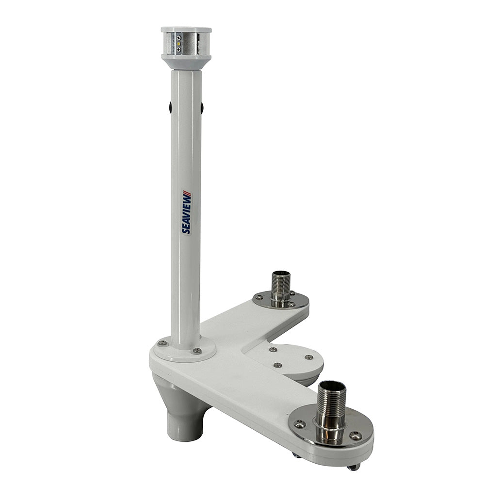 Seaview Triple Mount Adapter w/C5 Certified LED Light 12" Post Threaded 1"-14 Thread Bases f/GPS Units