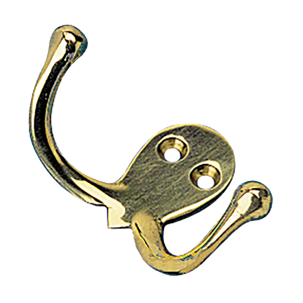 Sea-Dog Double Coat Hook - Cast Brass
