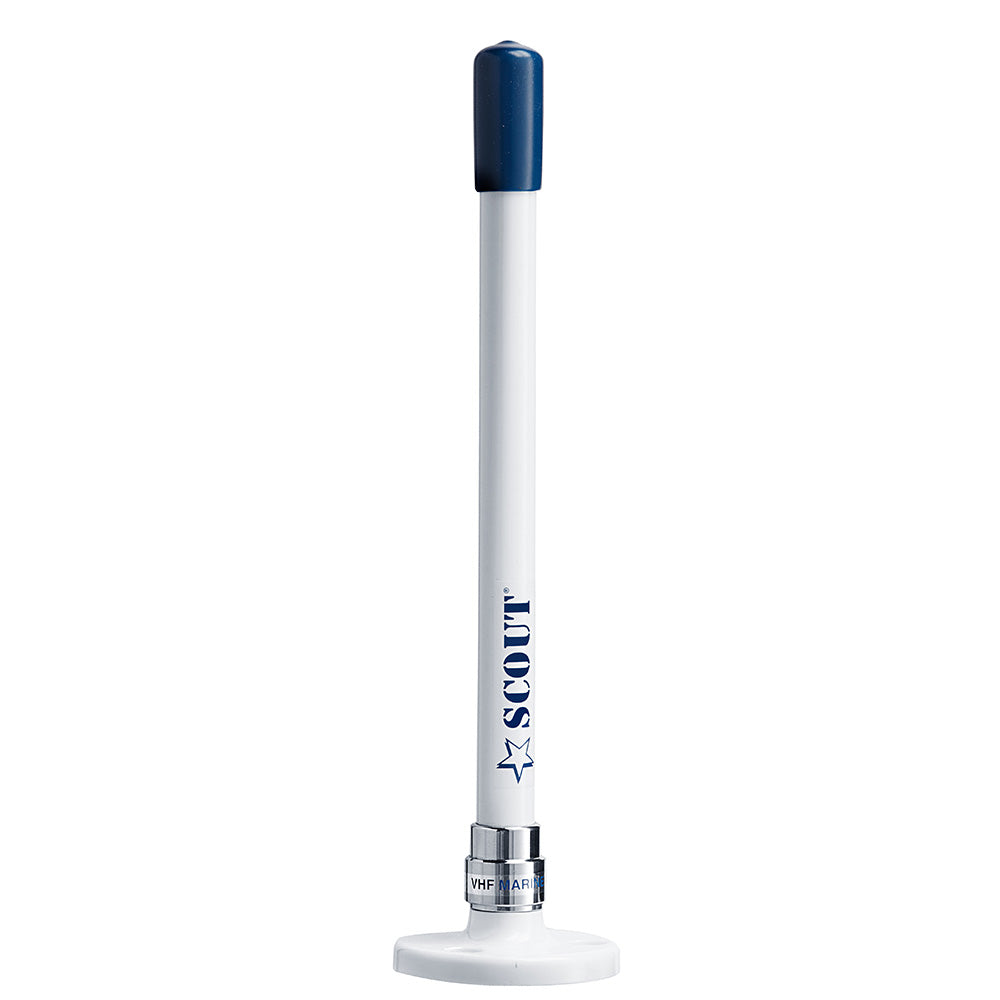 Scout 9" Stubby White VHF Antenna w/Quick Mount Includes 5M RG-58, Mount Integrated Connector KS-10