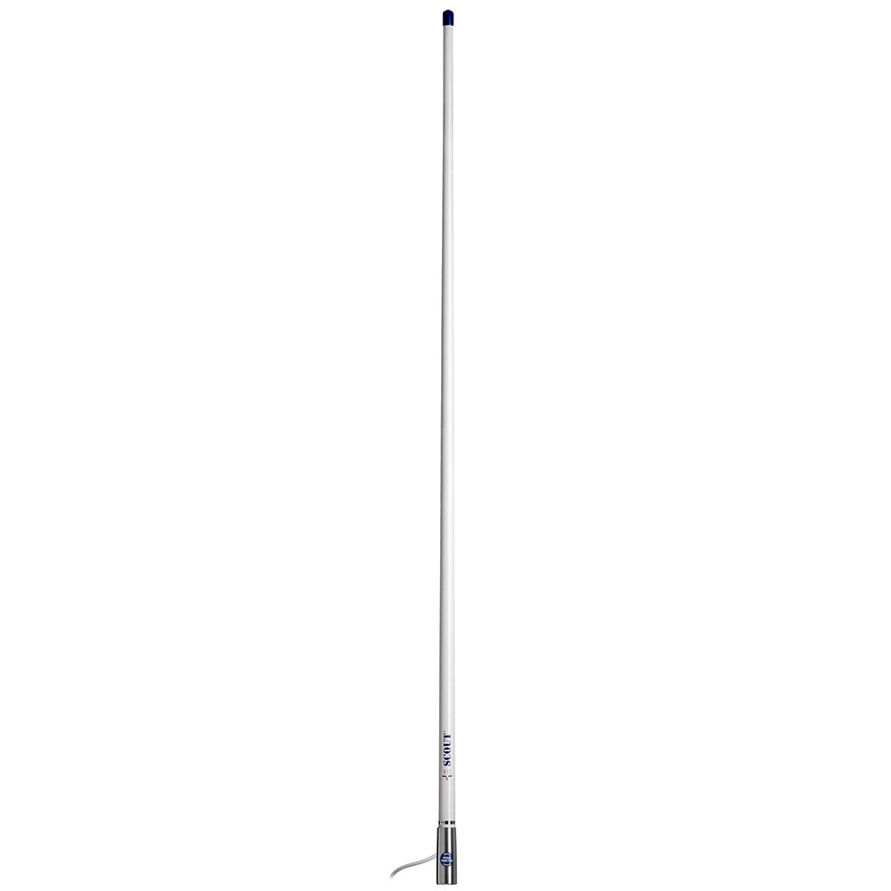 Scout Titan Series 4' White VHF Antenna 3dB Stainless Steel Ferule w/5M RG-58 Includes PL-259