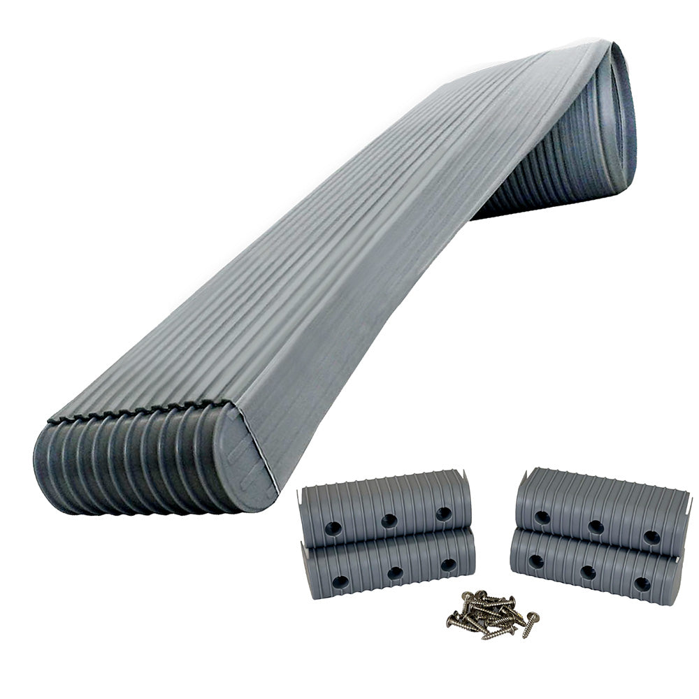 Caliber BunkWrap Kit - Grey 24' x 2" x 6" Roll + 4 Caps + HRDW Roll + 4 Endcaps Stainless Steel Hardware