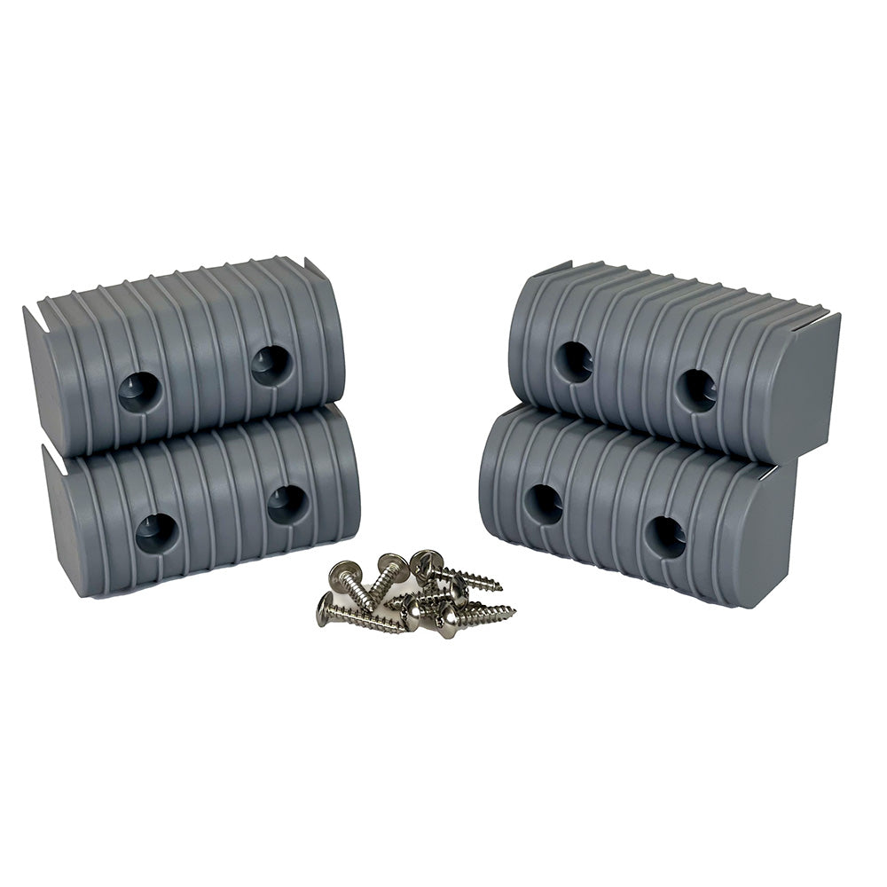 Caliber BunkWrap End Cap 2x4" Grey Accessory Kit w/Stainless Steel Hardware *4-Pack