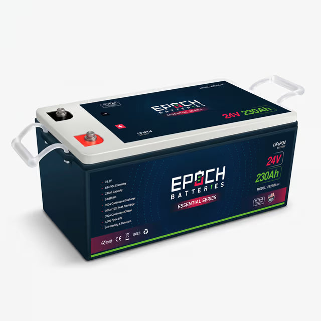 (PRE-ORDER) Epoch Batteries 24V 230Ah Essential Series LiFePO4 Battery (5.89kWh) - ETA JULY 25