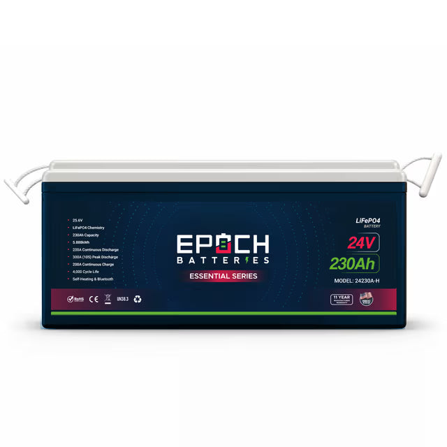 (PRE-ORDER) Epoch Batteries 24V 230Ah Essential Series LiFePO4 Battery (5.89kWh) - ETA JULY 25