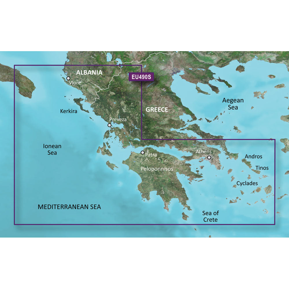 Garmin BlueChart g3 Vision HD - VEU490S - Greece West Coast Athens - microSD/SD
