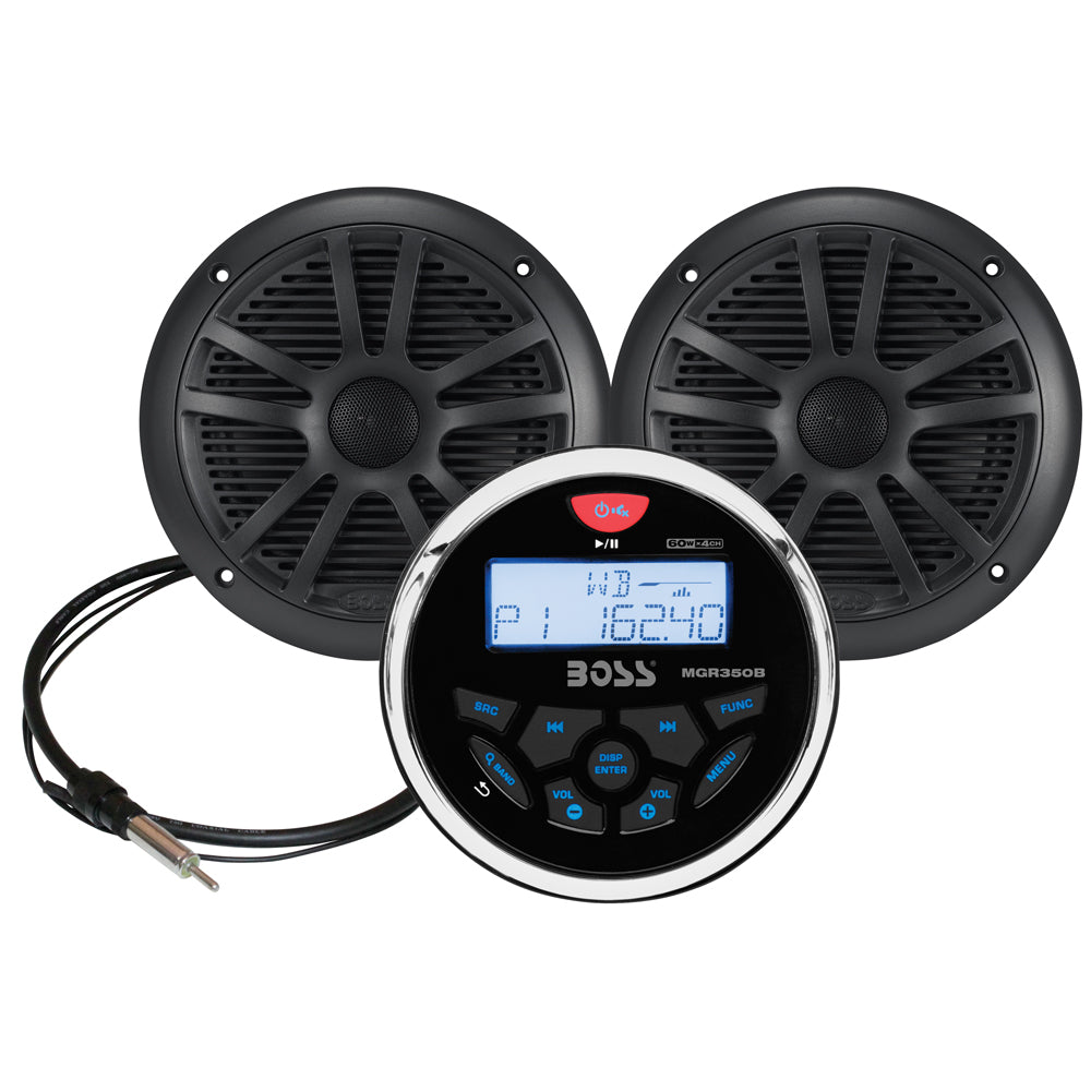 Boss Audio MCKGB350W.6 Marine Stereo 6.5" Speaker Kit - Black