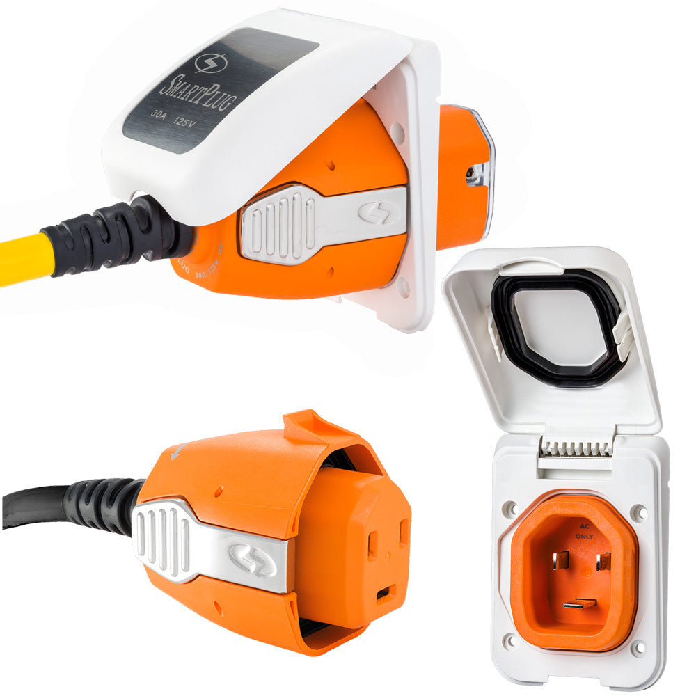 SmartPlug 30 AMP Inlet Female Cord Connector Combo - White