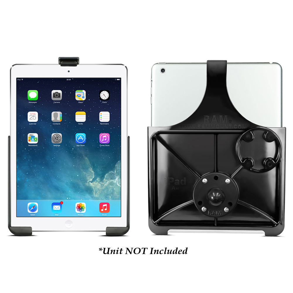 RAM Mount EZ-Rollr Model Specific Cradle w/Round Base Adapter for the iPad 5th Generation, Apple iPad Air 1-2 iPad Pro 9.7