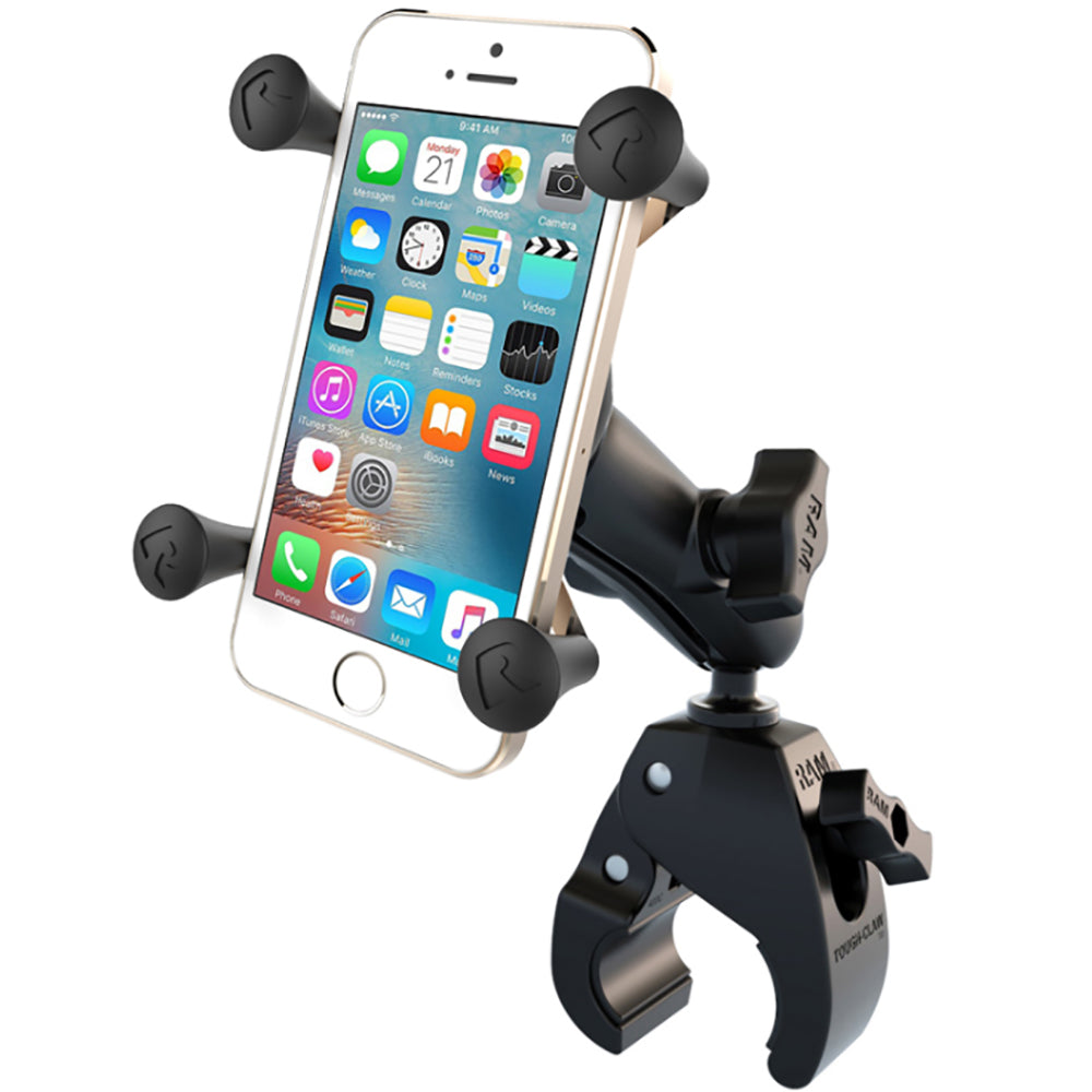 RAM Mount Small Tough-Claw Base w/Double Socket Arm Universal X-Grip Cell/iPhone Cradle