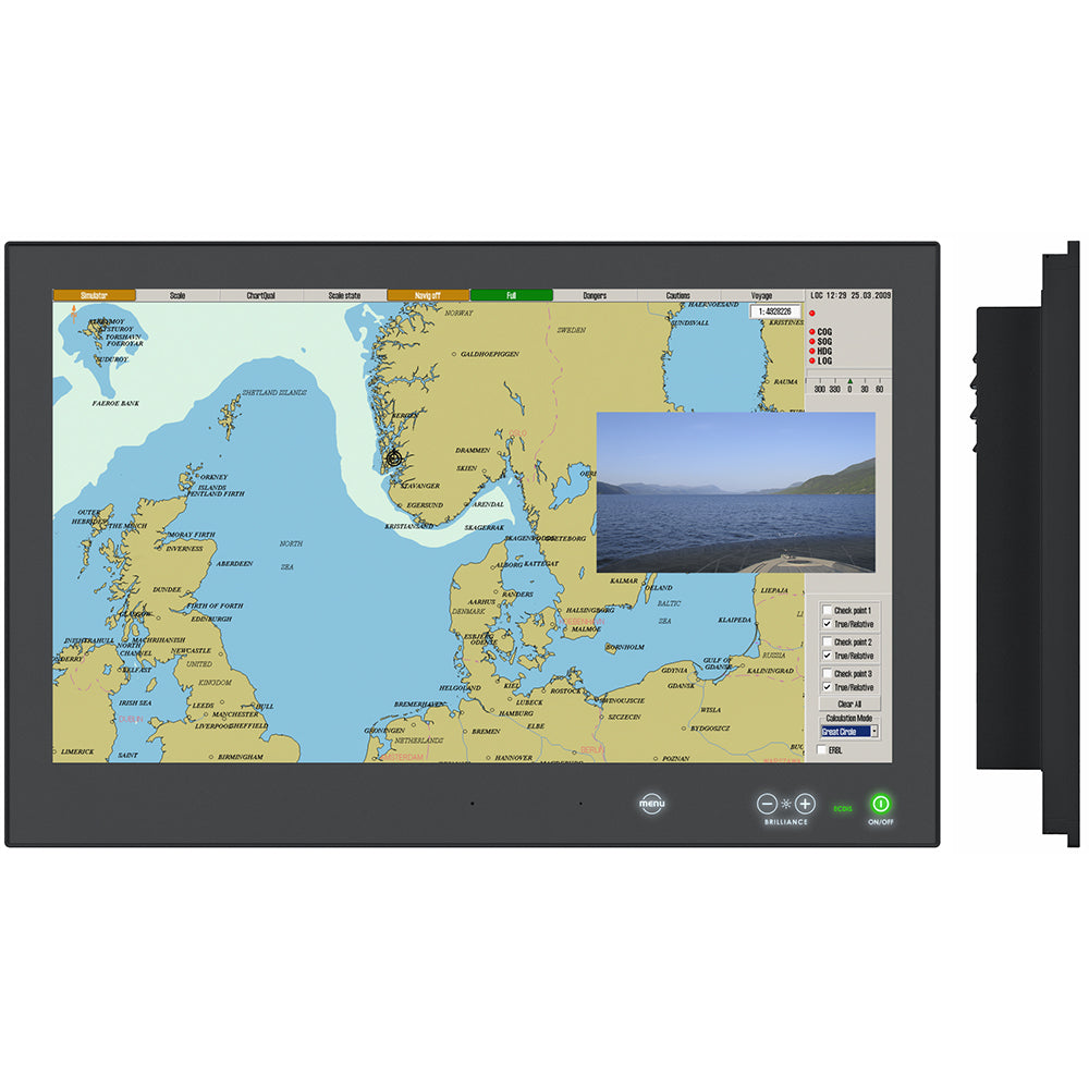 Hatteland Series X - Generation 2 (G2) High-Bright 24" Multi-Power Display w/Buttons - AC/DC 24V