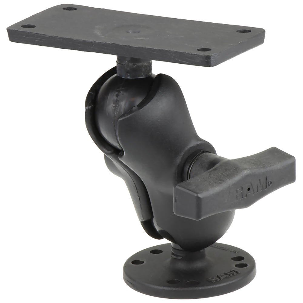RAM Mount 1.5" Ball Mount w/2.5" Round Base, Short Arm 2" x 4" Plate f/Humminbird Helix 7 Only