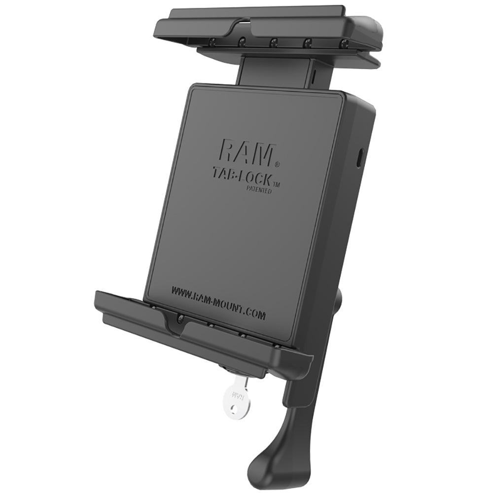 RAM Mount Tab-Lock Locking Cradle f/Apple iPad mini 1-3 w/Case, Skin Sleeve