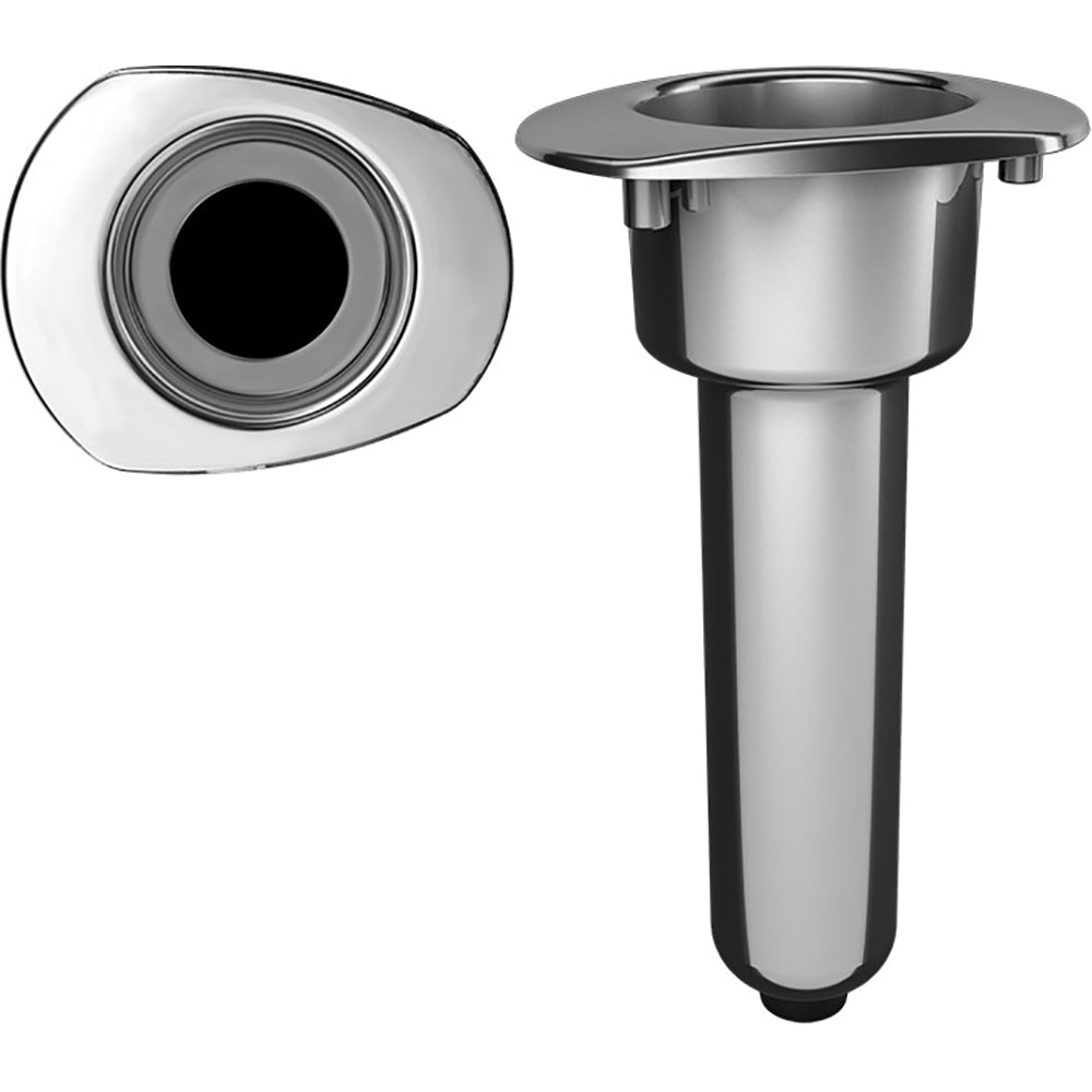 Mate Series Elite Screwless Stainless Steel 0 Rod Cup Holder - Drain - Oval Top