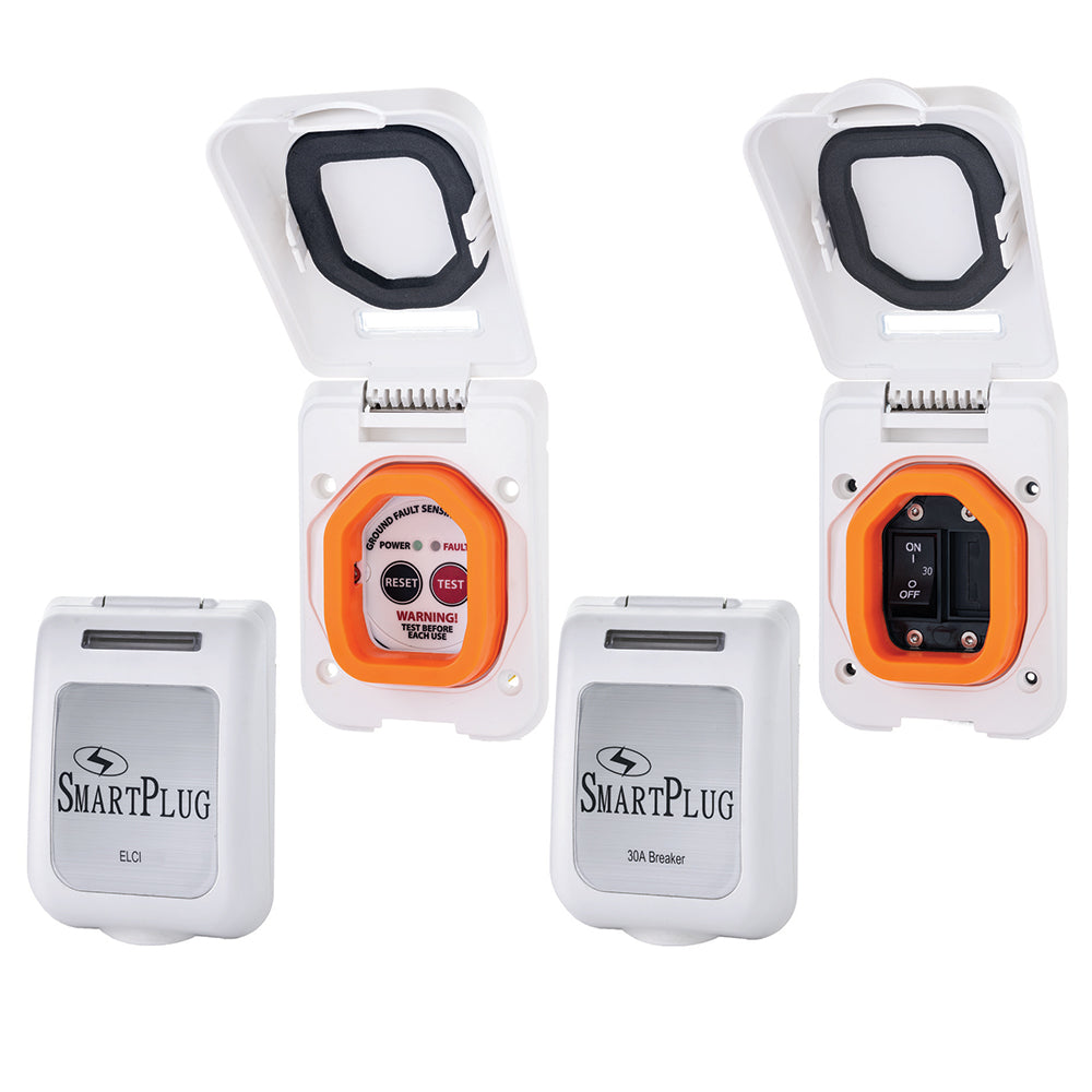 SmartPlug Combo Kit w/ELCI Sensor 30 Amp Breaker Non-Metallic Door - White
