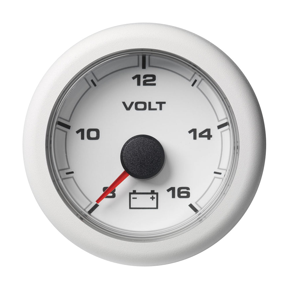 Veratron 52MM (2-1/16") OceanLink Battery Voltage Gauge - 8 to 16V - White Dial Bezel