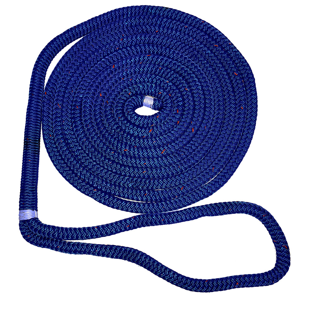 New England Ropes 5/8" Double Braid Dock Line - Blue w/Tracer - 50