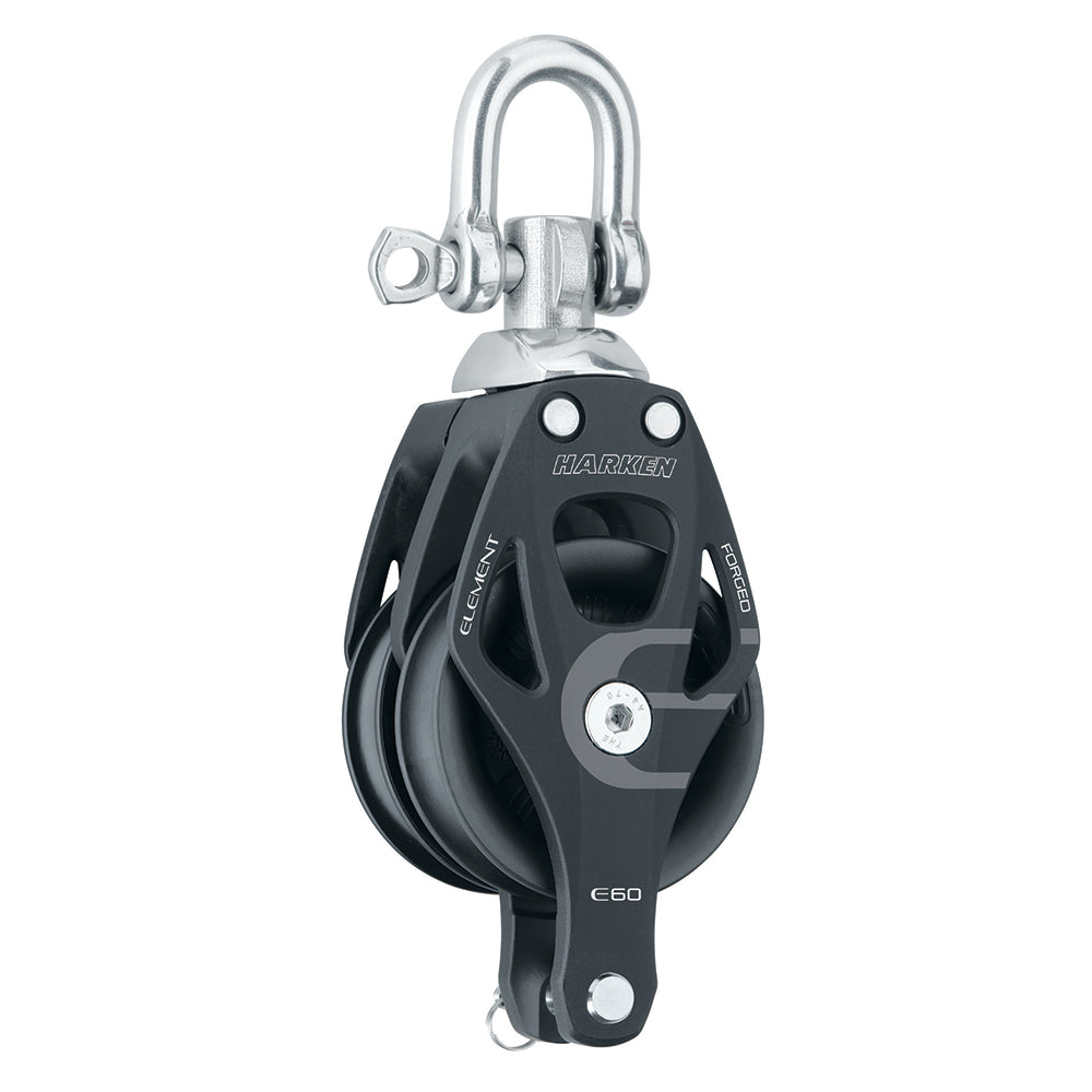 Harken 60mm Double Aluminum Element Block w/Swivel Becket