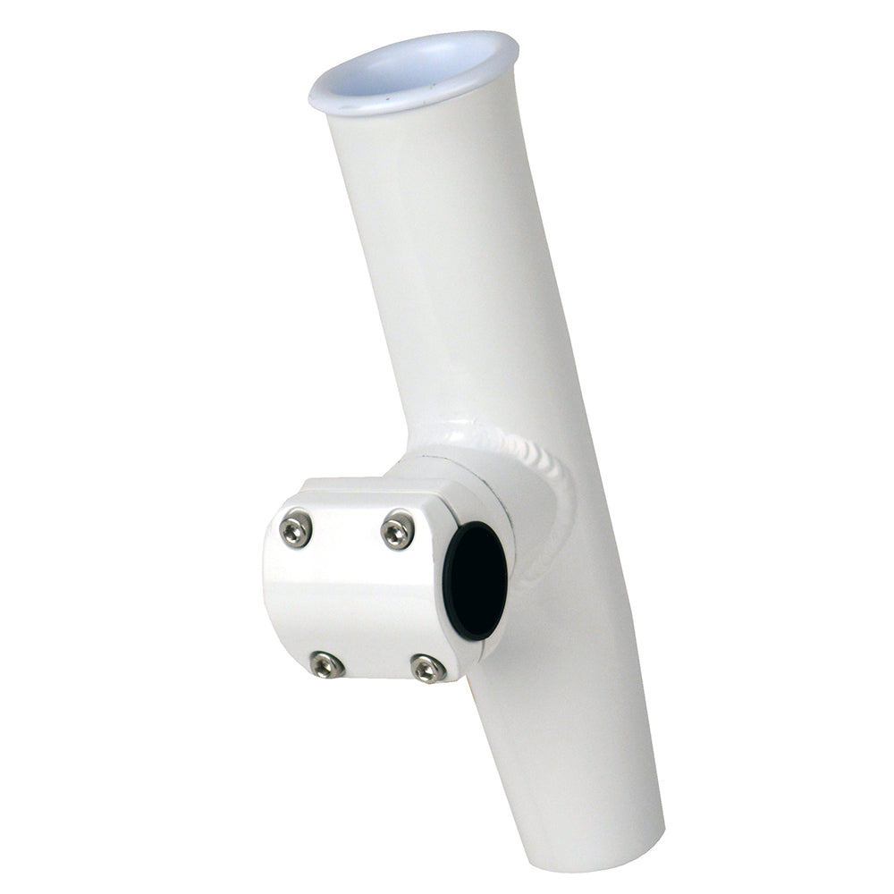 C.E. Smith Adjustable Mid Mount Rod Holder - 1.66" or 1-1/2" OD - White Powder Coat Aluminum with Sleeve Hex Key