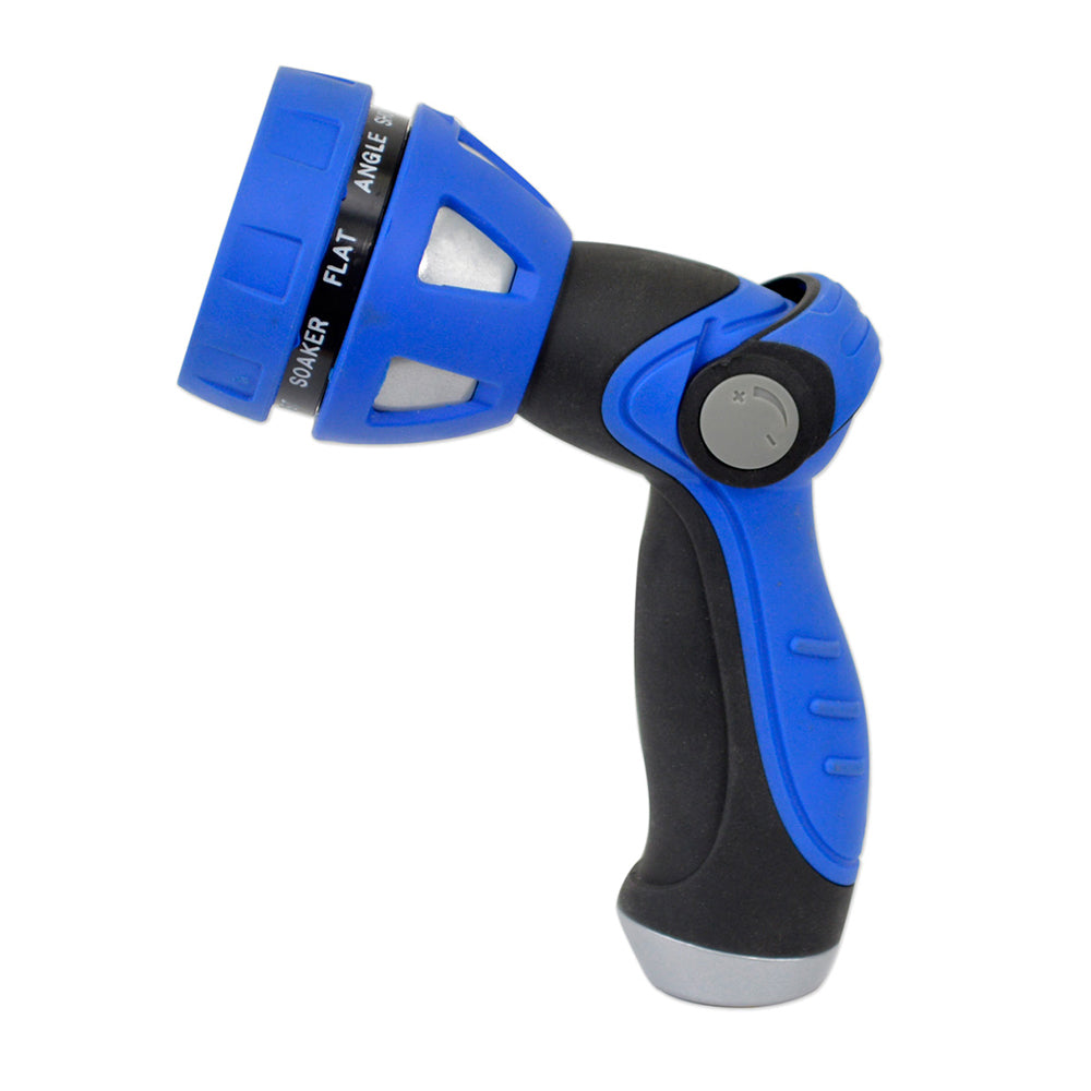 HoseCoil Thumb Lever Nozzle w/Metal Body Nine Pattern Adjustable Spray Head