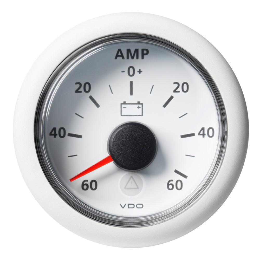 Veratron 52MM (2-1/16") ViewLine Battery Status Gauge -60/+60AMP - White Dial Bezel