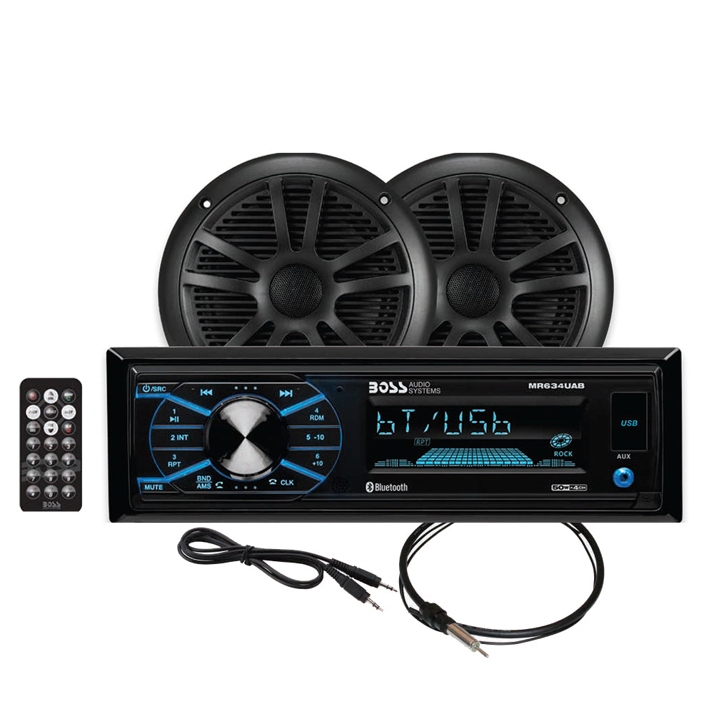 Boss Audio MCBK634B.6 Marine Stereo 6.5" Speaker Kit - Black