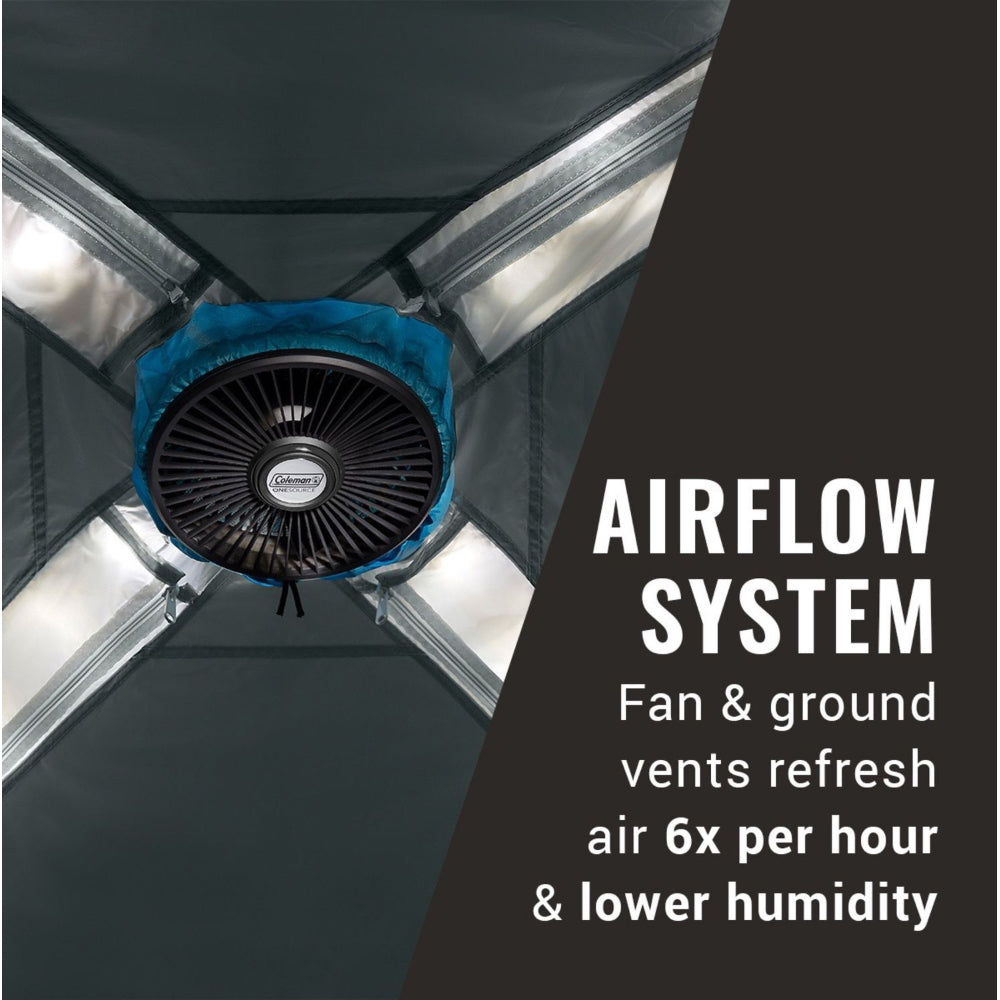 Coleman OneSource Rechargeable 4-Person Camping Dome Tent w/Airflow System LED Lighting