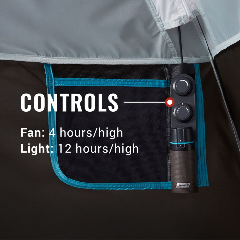 Coleman OneSource Rechargeable 4-Person Camping Dome Tent w/Airflow System LED Lighting