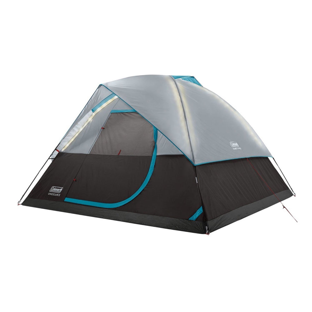 Coleman OneSource Rechargeable 4-Person Camping Dome Tent w/Airflow System LED Lighting