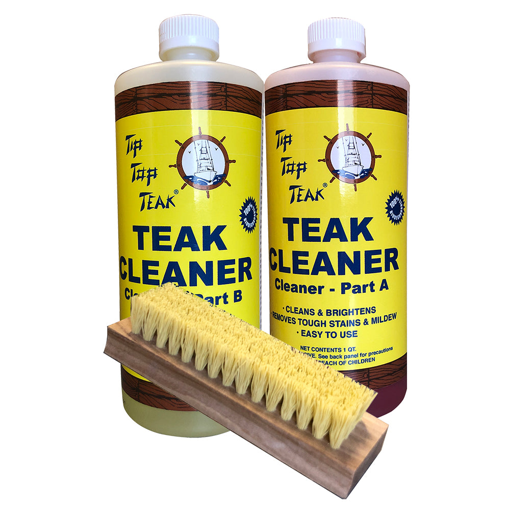 Tip Top Teak Cleaner Kit Part A Part B w/Brush