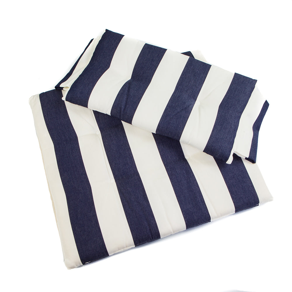Whitecap Seat Cushion Set f/Directors Chair - Navy White Stripes