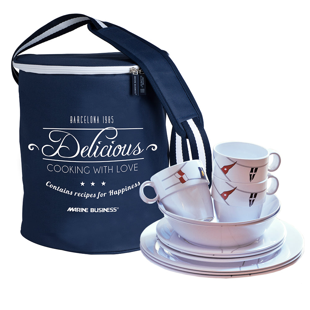 Marine Business Melamine Tableware Set Basket - REGATA - Set of 24