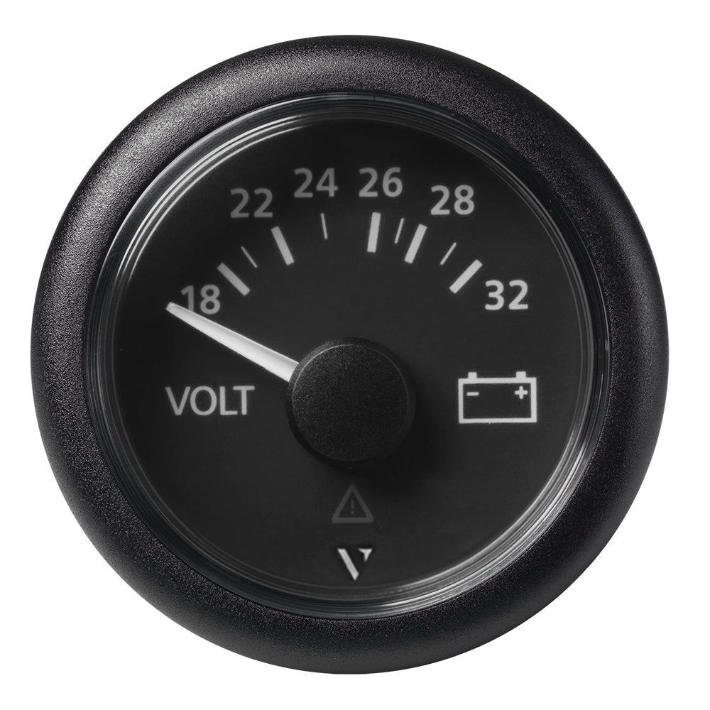 Veratron 52mm (2-1/16") Viewline Voltmeter 18-32V - Black Dial Bezel