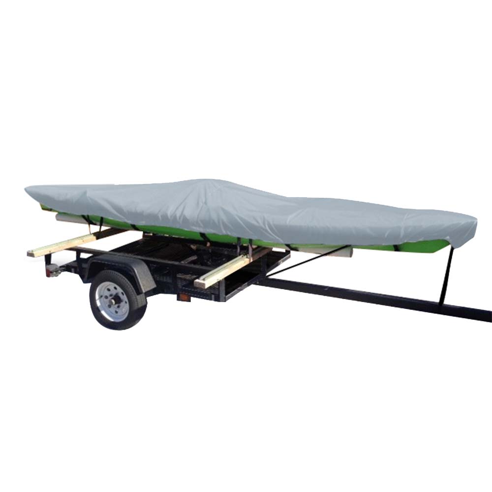 Carver Poly-Flex II Extra Wide Styled-to-Fit Cover f/12.5 Fishing Kayaks Trailerable- Grey