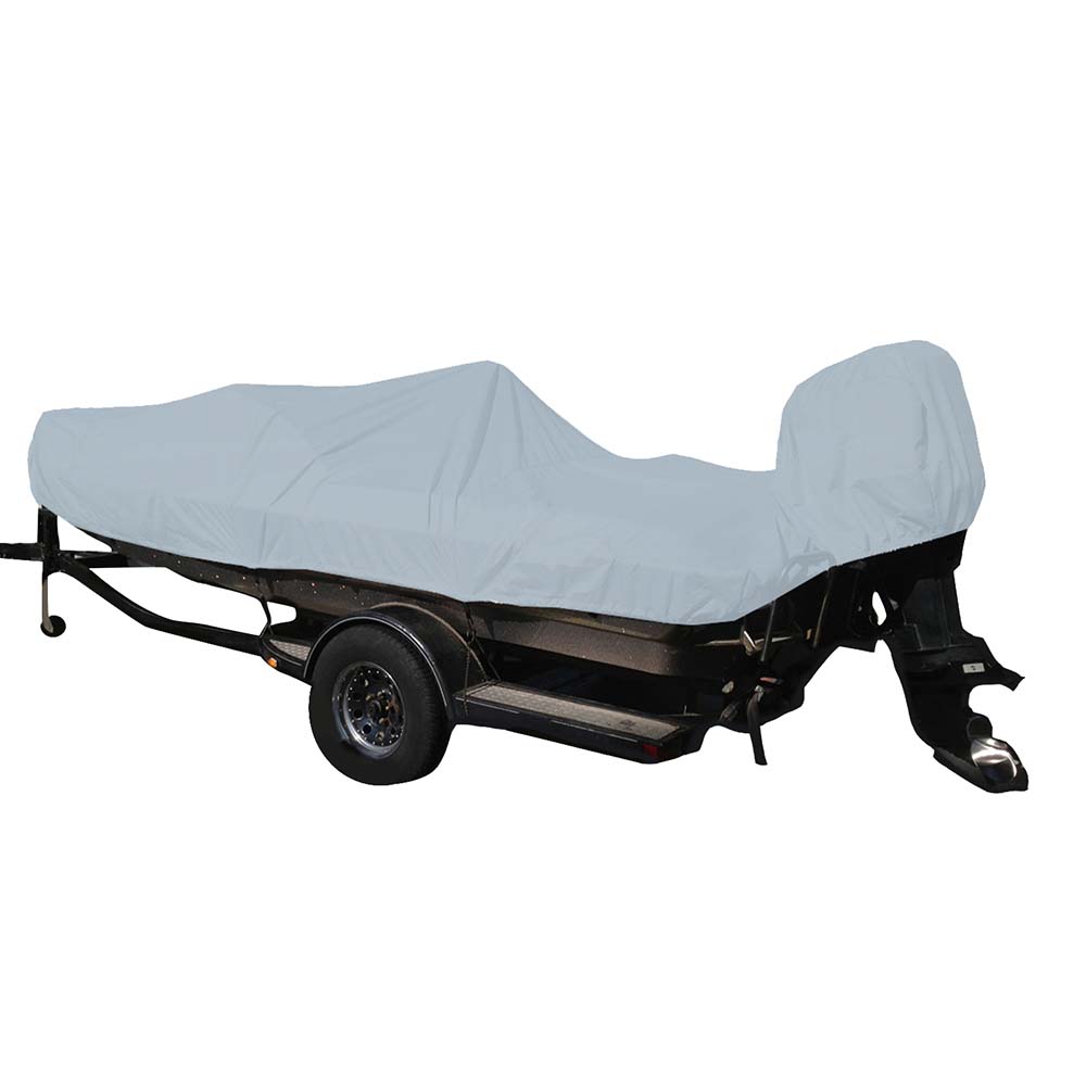 Carver Poly-Flex II Styled-to-Fit Boat Cover f/20.5 Fish Ski Style Boats w/Walk-Thru Windshield - Grey