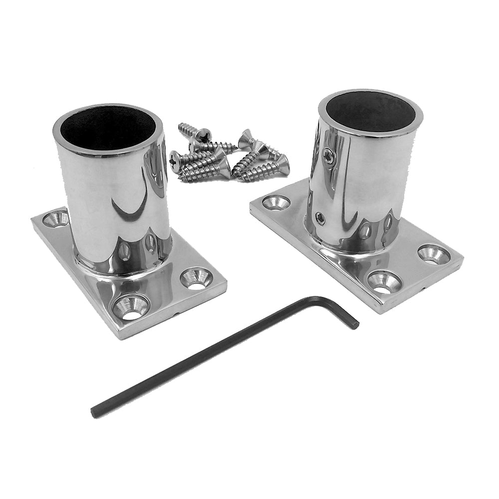 NavPod Stainless Steel Feet f/1.25 Diameter AngleGuards or Stanchion Kits (Rectangular Base) w/Hardware