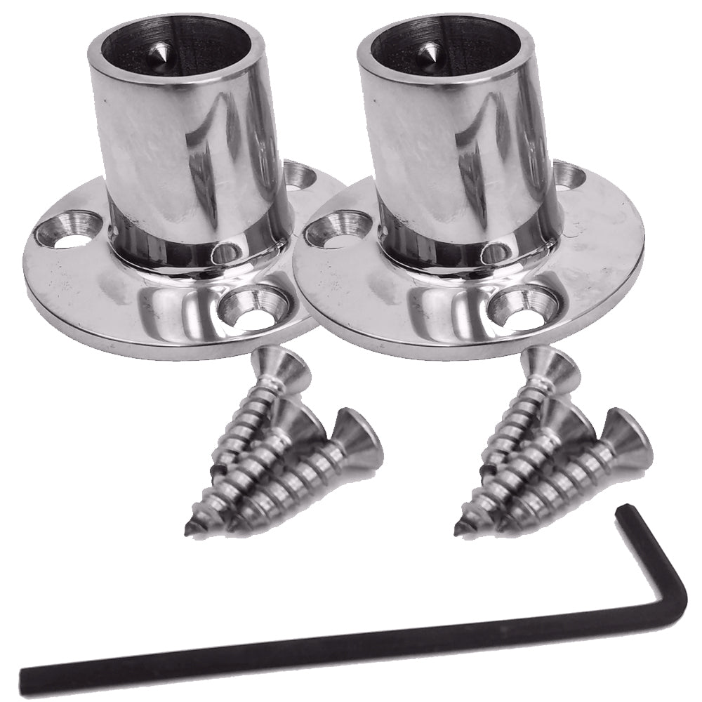 NavPod Feet Pair Kit Stainless Steel Feet for 1 Diameter Tubing (Circular Base)