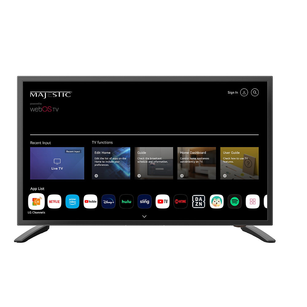 Majestic 19" 12V Smart LED TV WebOS, Mirror Cast Bluetooth - North America Only