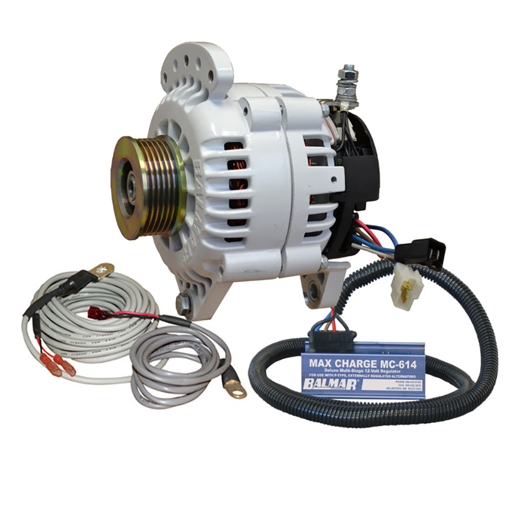 Balmar Alternator 100 AMP Kit 12V 3.15" Dual Foot Saddle K6 Pulley Regulator Temp Sensor
