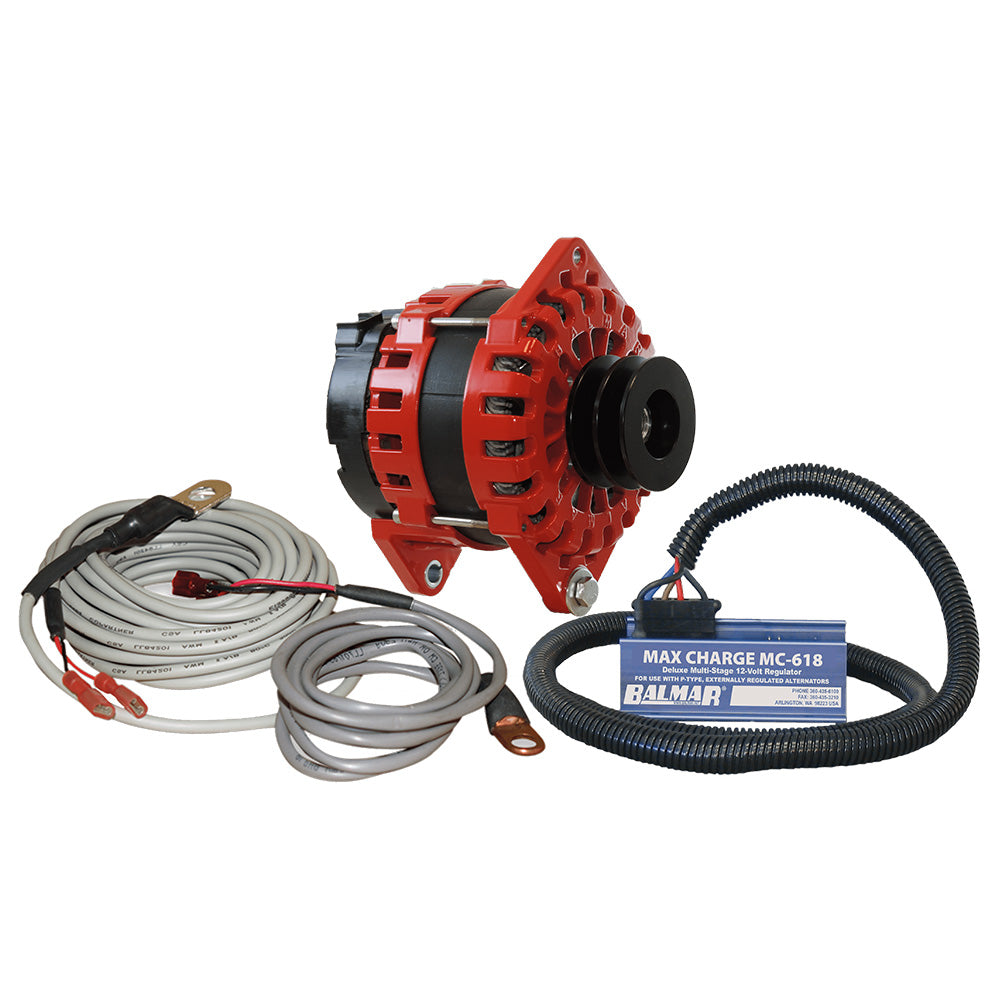 Balmar Alternator 250 AMP Kit 12V 3.15" Dual Foot Saddle Dual Vee Pulley Regulator Temp Sensor