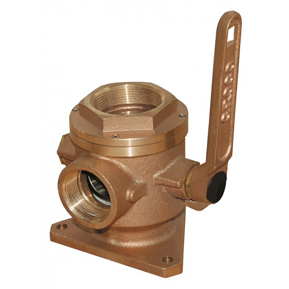 GROCO 4" Bronze Flanged Seacock Adaptor w/3" NPT Side Port