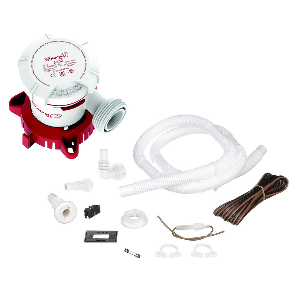 Attwood Tsunami MK2 T500 Manual Bilge Pump w/Installation Kit - 500 GPH 12V