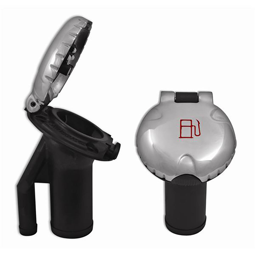 Attwood Deck Fill f/Pressure Relief Systems - Angled Body Scalloped Stainless Steel Cap