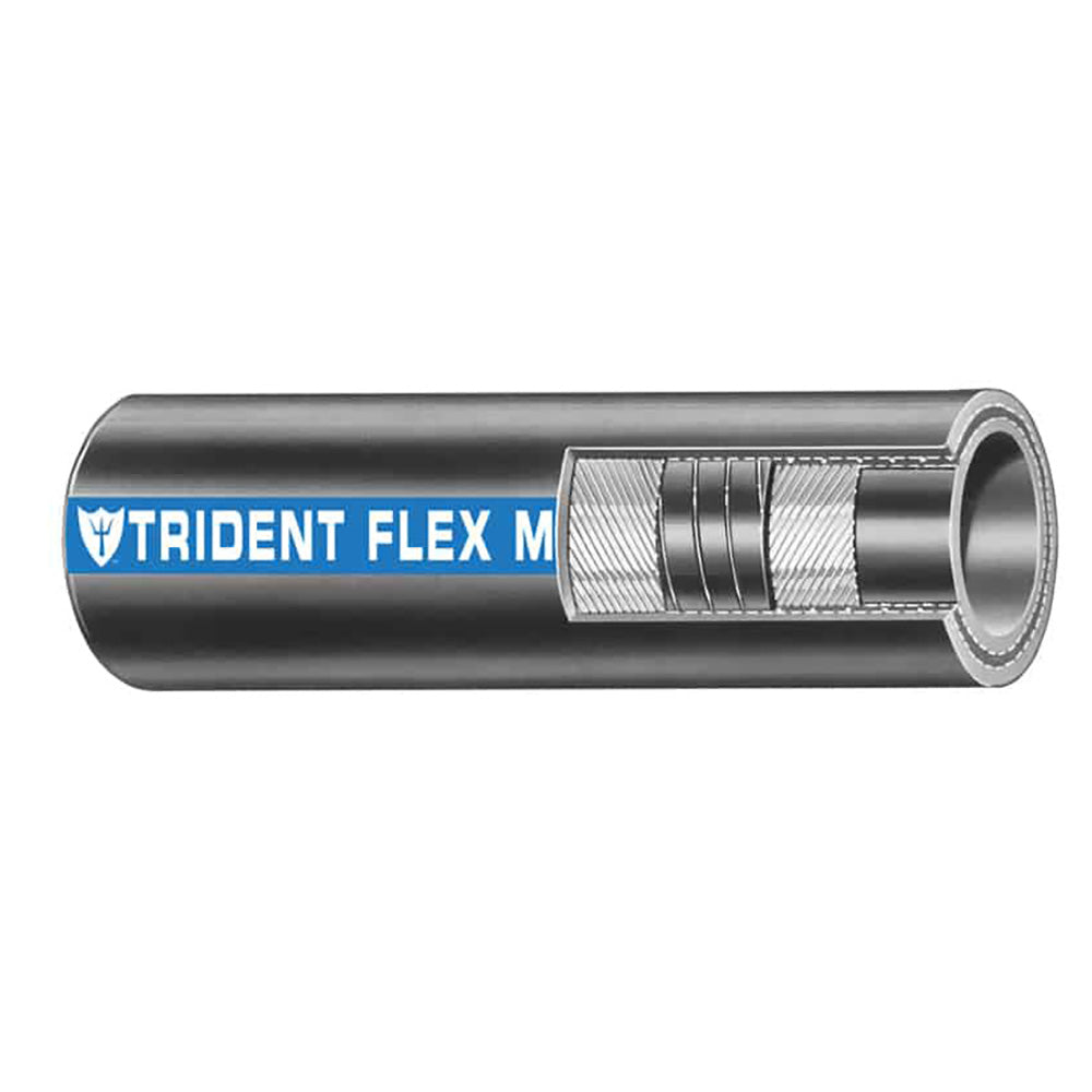 Trident Marine 1-1/4" x 50 Coil Flex Marine Wet Exhaust Water Hose - Black